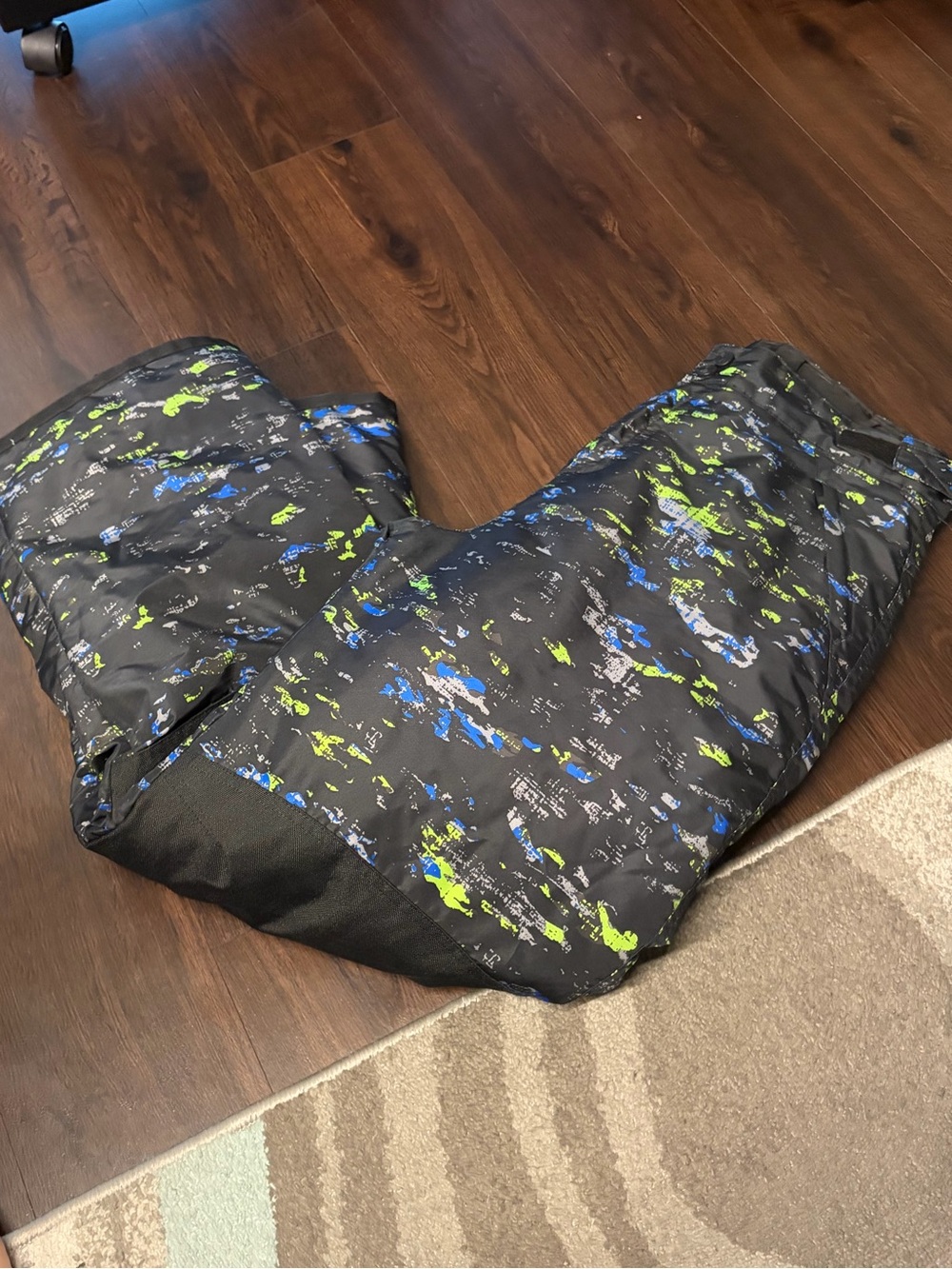 Kids Black Splash-Print Snow Pants